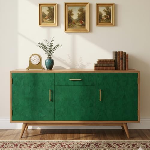 ReWallpaper Emerald Green Velvet Wallpaper 30in x 16.5ft Peel and Stick Green - Image 4
