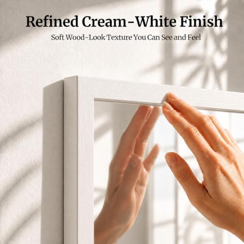 24" x 36" Cream White Wall Mirror - Image 3