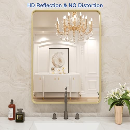 WEER Gold Bathroom Vanity Mirror 22X30 Inch - Image 2