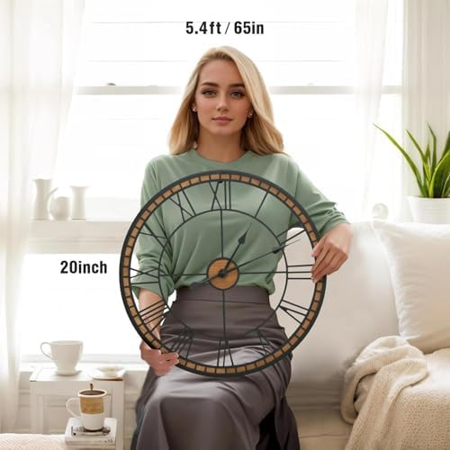 Micasso Decorative Wall Clock: 20 inch Modern Farmhouse Battery Operated - Image 2