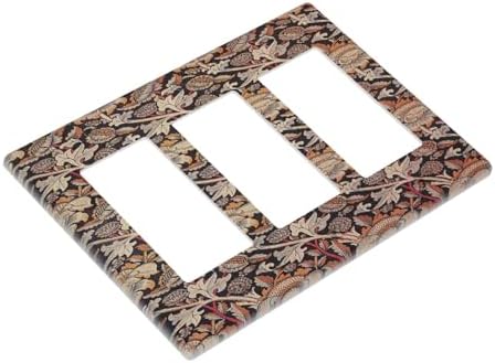 Light Switch Covers Vintage William Morris Floral Plants 3 Gang Rocker - Image 3