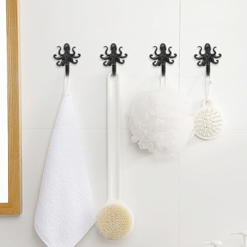 10 Pack Coat Hooks Wall Hooks, Octopus Decorative Wall Mounted Hooks Rustic - Image 4
