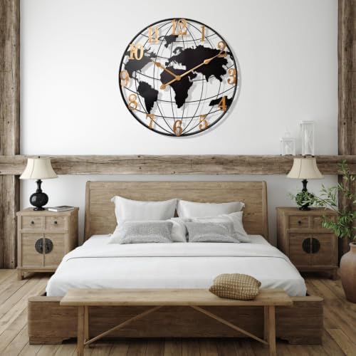 Large Decorative World Map Wall Clock - Image 4