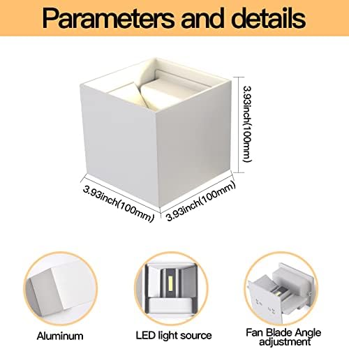Mille Lucciole 12W 2Pack Outdoor Wall Lights Exterior/Interior, LED White - Image 6