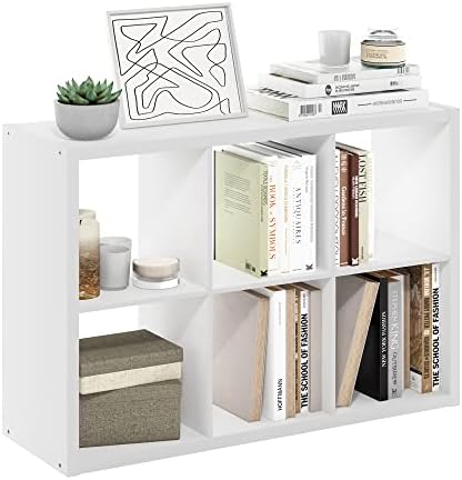 Furinno CUBICLE 6-Cube Book Shelf, Extra Thick Frame Bookshelf by Furinno-FitsYourSpaceFitsYourBudget