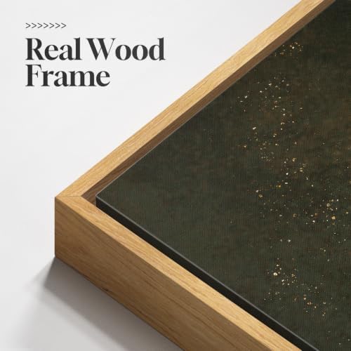 Framed Abstract Wall Art Set, 2 Piece Vertical Dark Green Canvas Prints - Image 4