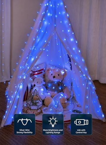Brightown 300 LED Fairy Curtain Lights, 9.8ft x 9.8ft Curtain String Lights - Image 3
