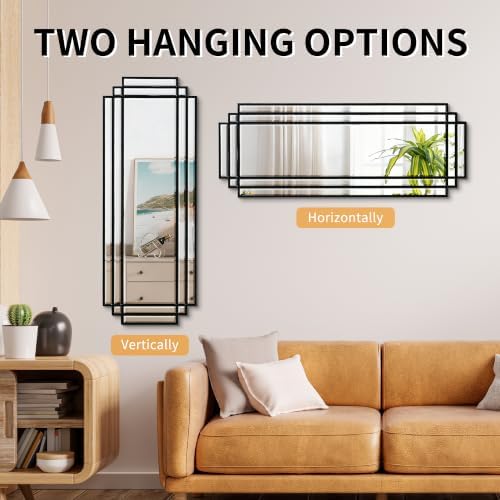 42"x16" Geometric Decorative Beveled Mirror - Image 4