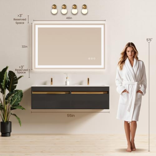 48"x32" LED Bathroom Mirror - Image 6