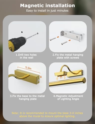 16" Wireless Picture Lights for Wall, Rechargeable Art Light - Image 5