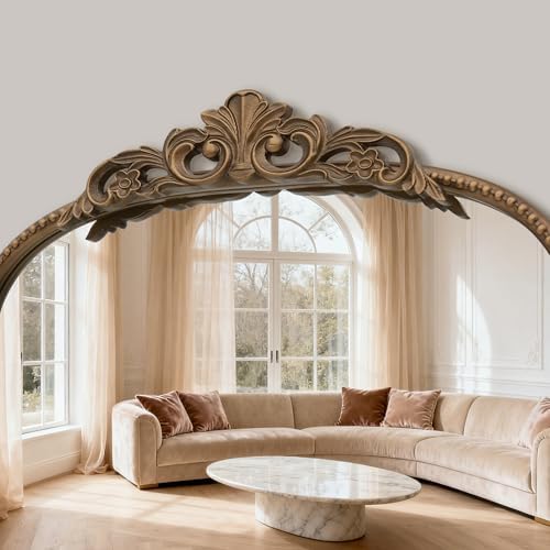 Micasso Gold Full Length Mirror: 21''x56'' Baroque Antique Floor Mirror - Image 5
