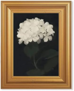 EJPFOGV White Hydrangea Framed Canvas wall art Black Background 8x10 inch by FramedCanvasWallArt
