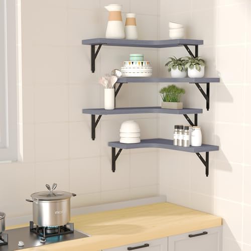 ROMGUAR CRAFT Corner Floating Shelves Wall Mounted Set of 4 - Image 2