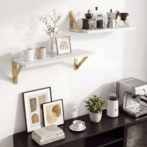 Small White Shelves for Wall 16x6 Set of 4 - Image 4