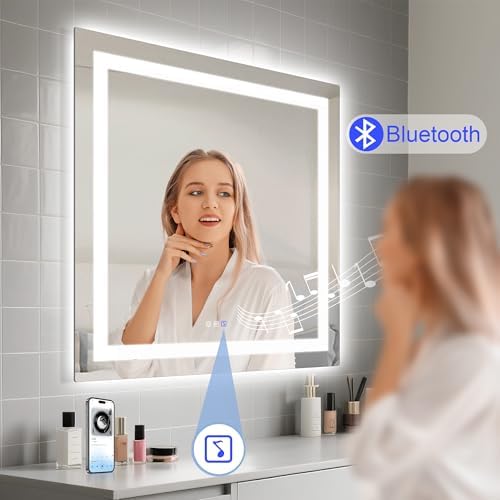 STARLEAD 36"x36" Bluetooth LED Bathroom Mirror - Image 4
