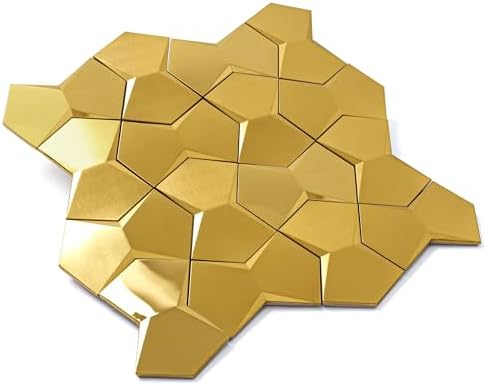 Blujellyfish 3D Gold Tile Metallic Long Hexagon Tile 3D Wall Panels - Image 6