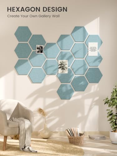 Fluxynara 8-Pack Hexagon Felt Bulletin Board Tiles, Coastal Dawn - Image 7
