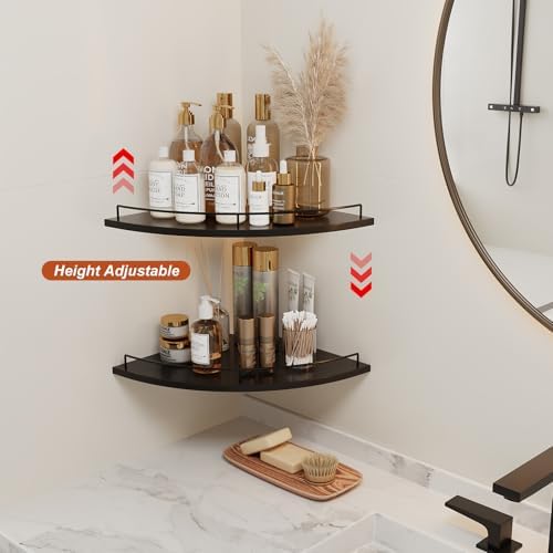 JJL Corner Shelf Wall Mounted, 12 Inches 2-Tier Floating Corner Shelf, - Image 5