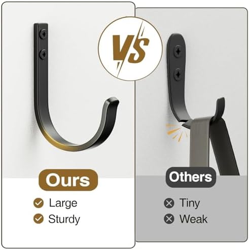 niffgaff Wall Outdoor Hooks for Hanging Coat - 22LB Screw in Metal Hanger Wall - Image 2