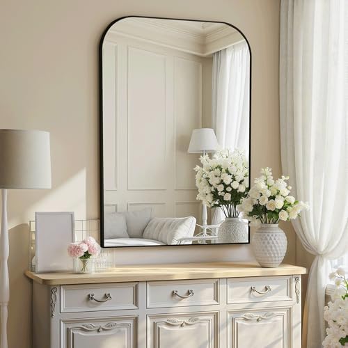 Delma 40"x28" Black Metal Framed Bathroom Mirror - Image 7
