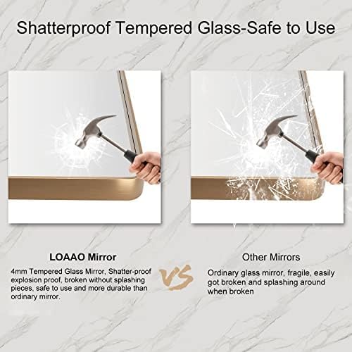 LOAAO 36"X36" Gold Bathroom Mirror - Image 6