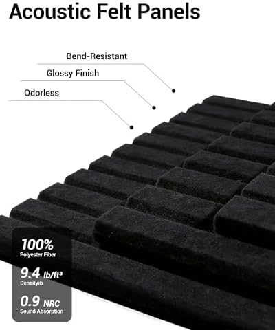 16 Pack Self-Adhesive Acoustic Wall Panels, 12x12 Inch-Black - Image 4