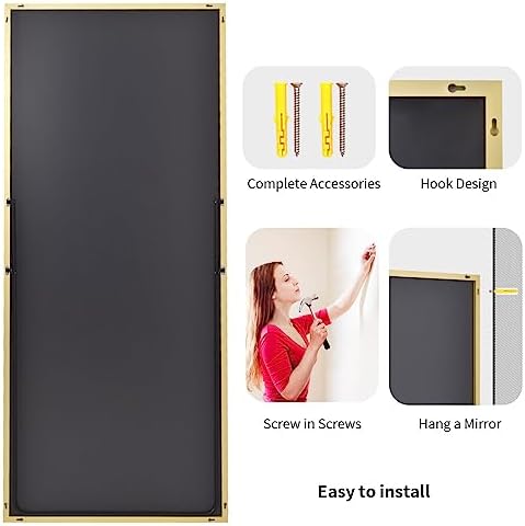 Koonmi 71"x30" Floor Mirror Full Length, Large Gold Mirror - Image 5