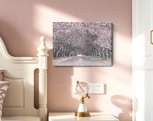 Nicetop Pink Wall Art–Abstract Floral Trees Artwork Canvas Print Romantic - Image 4