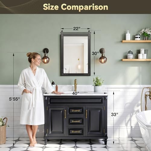 Brightify Farmhouse Bathroom Wall Mirror - Image 3