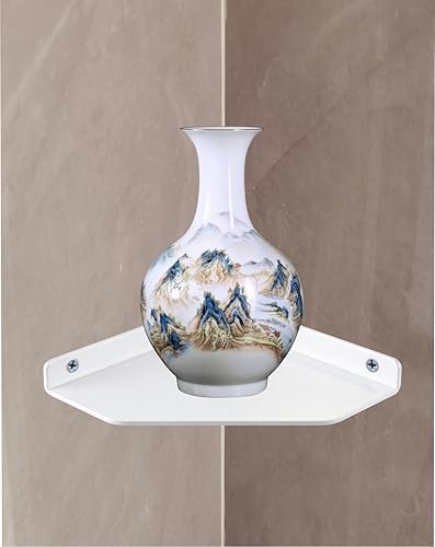 8 Inch White Floating Corner Shelf Wall Mounted, Triangle Wall Shelf - Image 7