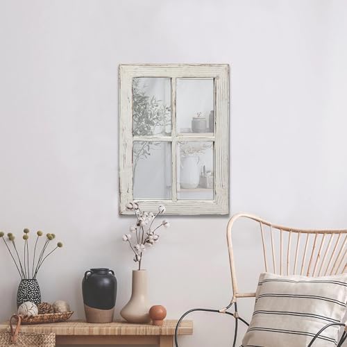 Rustic Small Window Pane Mirror Wall Decor 11 x 16 inches - Image 5
