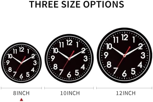 AKCISOT 8 Inch Wall Clock, Silent Battery Operated Analog Clock - Image 3
