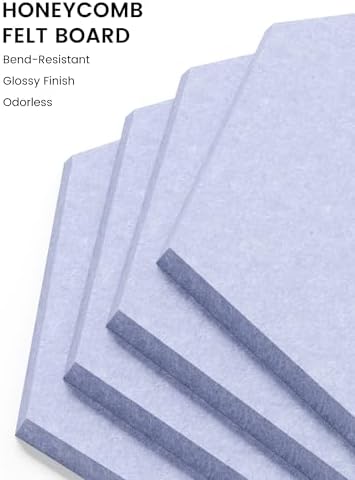 Fluxynara 12-Pack Hexagon Felt Bulletin Board Tiles - Image 3