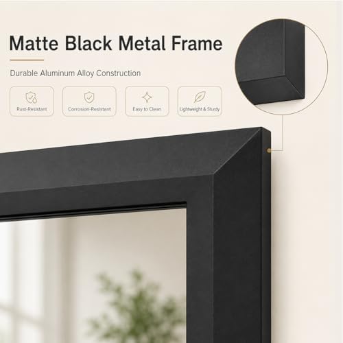 SMIROR 28x32 Matte Black Bathroom Vanity Mirror - Image 3