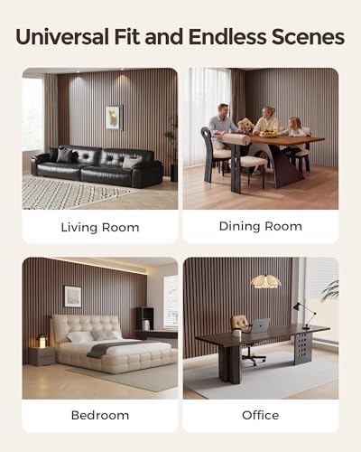 Acoustic Wood Slat Wall Panels 23.5x23.5in 2-Pack American Walnut - Image 6
