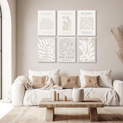 Henri Matisse Wall Art Prints Flower Abstract Canvas Pictures Aesthetic Beige - Image 5