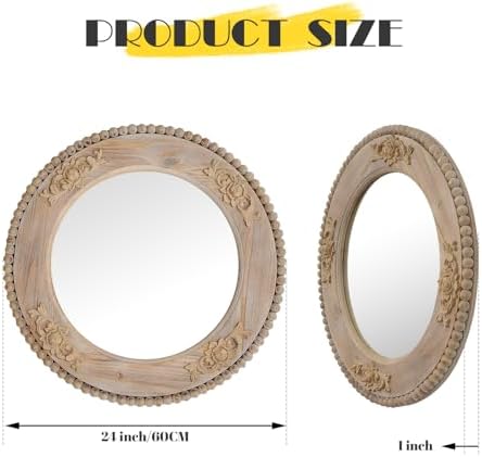 Round Wood Mirror - Image 3