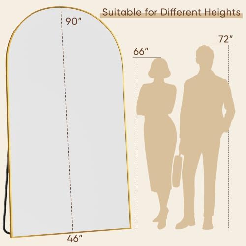90"x46" Arched Full Length Mirror, Large Floor Mirror - Image 4