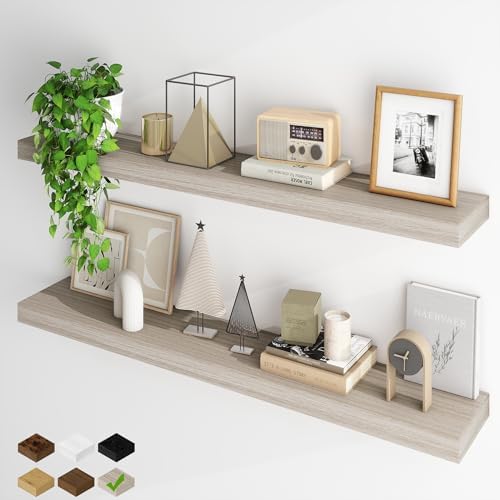 Fun Memories Floating Shelves for Wall, 48Inch Long Floating Shelves Set of 2 by FunMemories