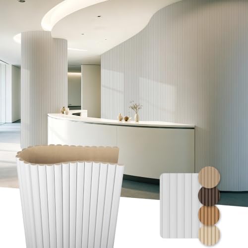 Art3d Roll-Flat Beaded Wood Slat Wall Panel, 94.5 x 23.6 in by Art3d