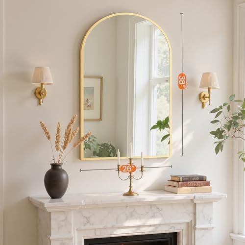 Sweetcrispy 26.5"x38" Arched Gold Bathroom Mirrors - Image 4