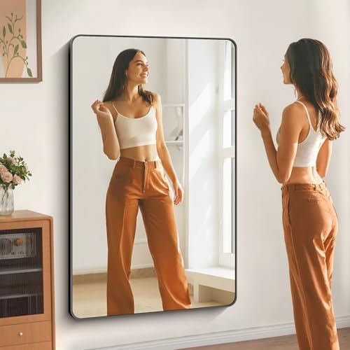 DESBING 60" x 40"Bathroom Mirror, Matte Black Wall Mirror - Image 3