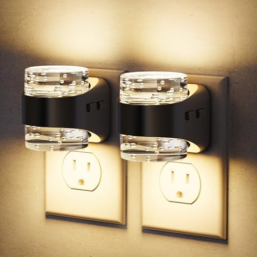 JandCase LED Night Light, Bubble Night Lights Plug into Wall Auto by JandCase
