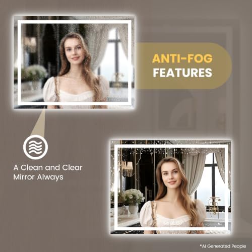 LOAAO 44"X36" LED Bathroom Mirror - Image 4