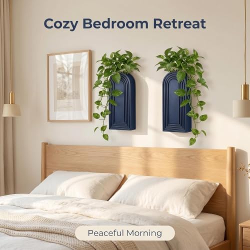 Dnnnii 2 Pack Wooden Wall Vase Set - Image 4