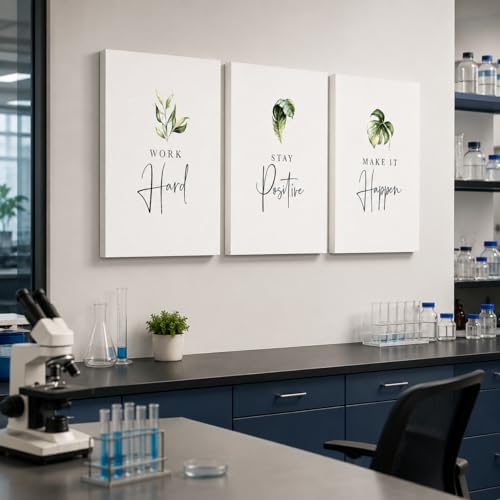 3 Piece Inspirational Wall Art, Quotes Work Stay Make it Canvas Prints by GUTTATYART