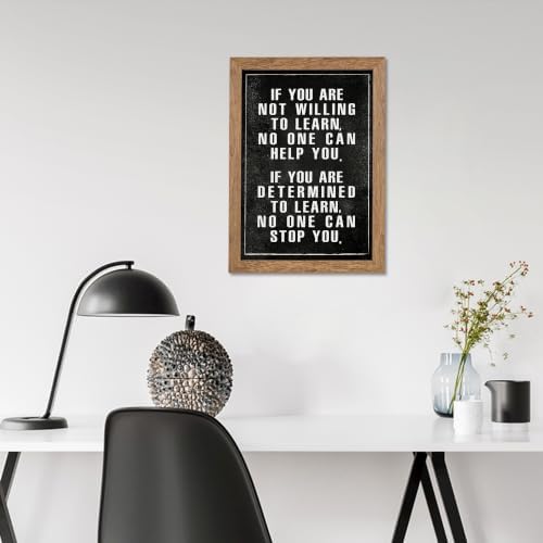 Golden Framed If You Are Not Willing To Learn Motivational Canvas Wall Art - Image 5