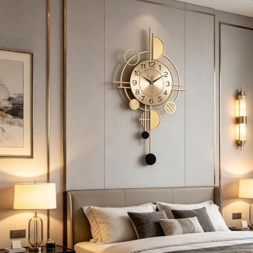 Large Silent Wall Clock, Metal Battery Clock - Image 6