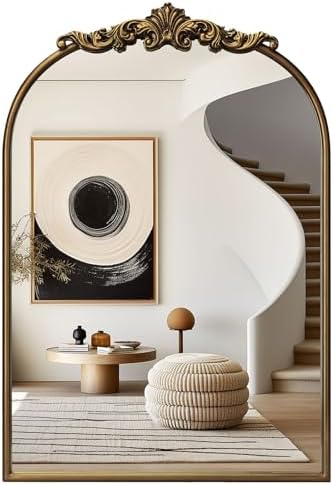 19x27in Ornate Baroque Vintage Mirror - Image 6