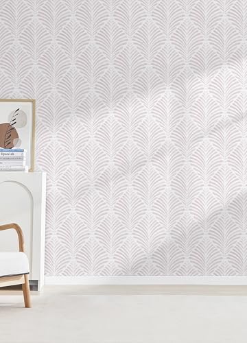 Safiyya Peel and Stick Wallpaper Boho Contact Paper 17.3"x196" Pink Geometric - Image 6